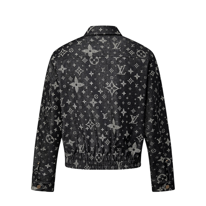 Louis Vuitton LOUIS VUITTON JACKET LEATHER MONOGRAM VARSITY DENIM ...