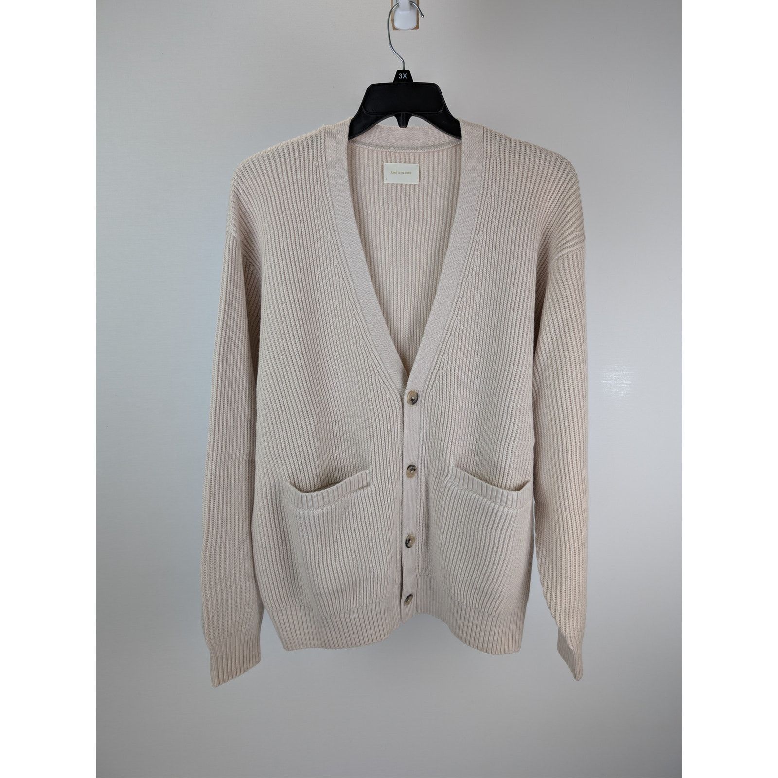 Aime Leon Dore o1rshd1 Shaker Stitch Cardigan Sweater in Oatmeal Size US L / EU 52-54 / 3 - 2 Thumbnail