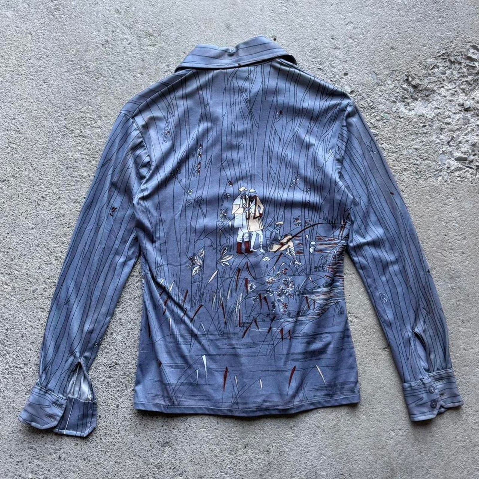 Saxony 70s Novelty Outdoor Graphic Dagger Button Up Shirt by Saxony Size US S / EU 44-46 / 1 - 4 Thumbnail