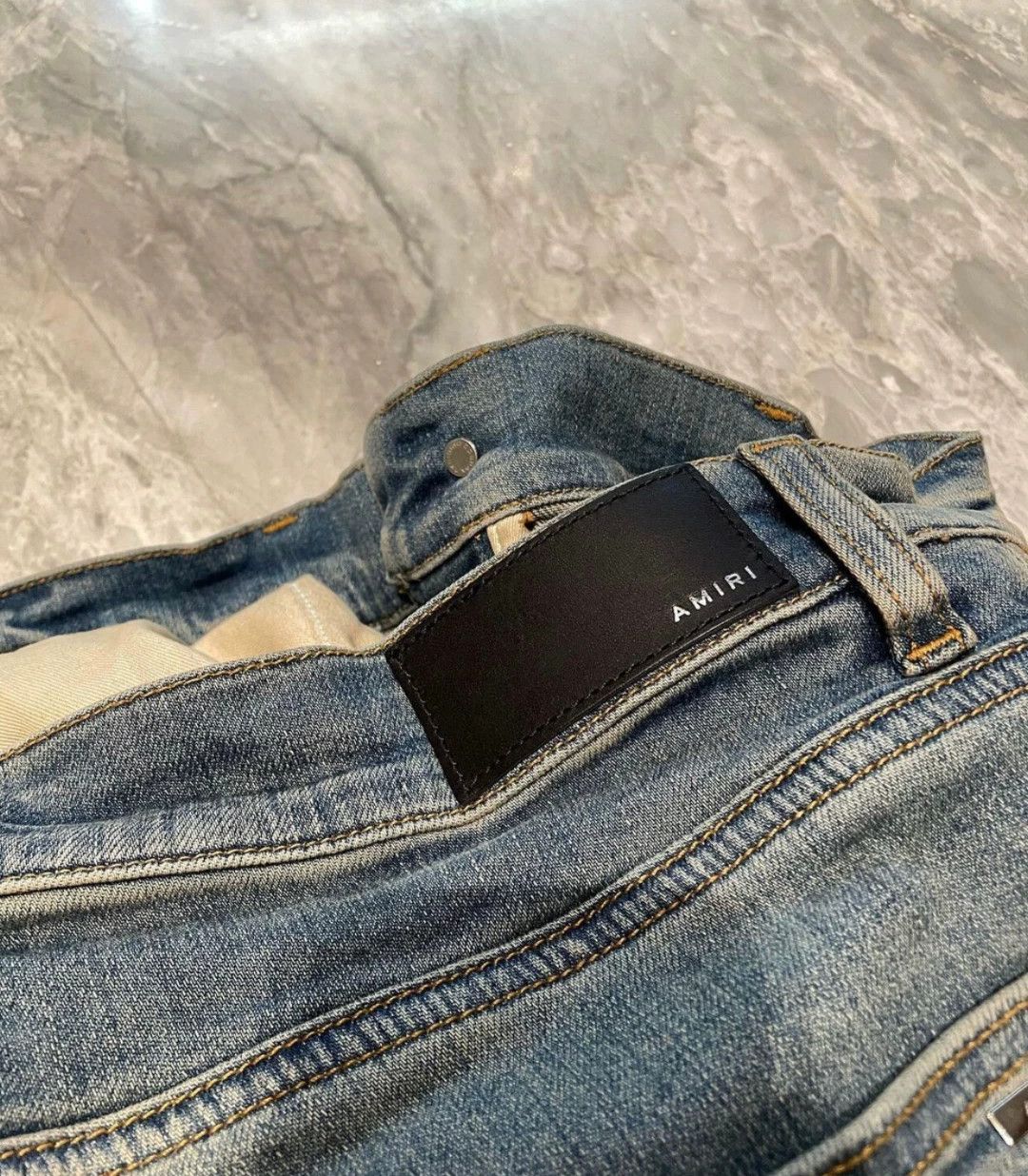 Amiri amiri velvet patchwork mx2 blue jeans Size US 29 - 4 Thumbnail
