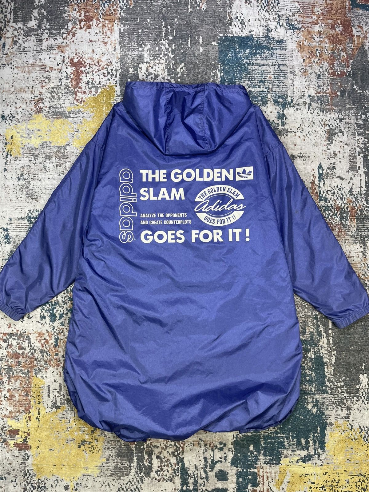 Adidas Vtg Adidas The Golden Slam Long Hooded Coach Jacket Size US L / EU 52-54 / 3 - 1 Thumbnail