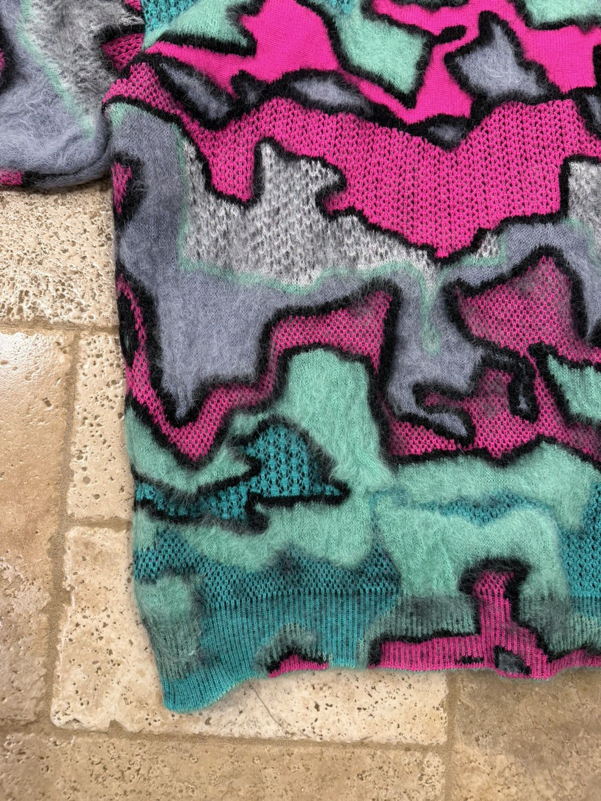 Loewe Loewe Oversized Multi Camo Jacquard-Knit Mohair Crew Sweater Size US S / EU 44-46 / 1 - 13 Thumbnail