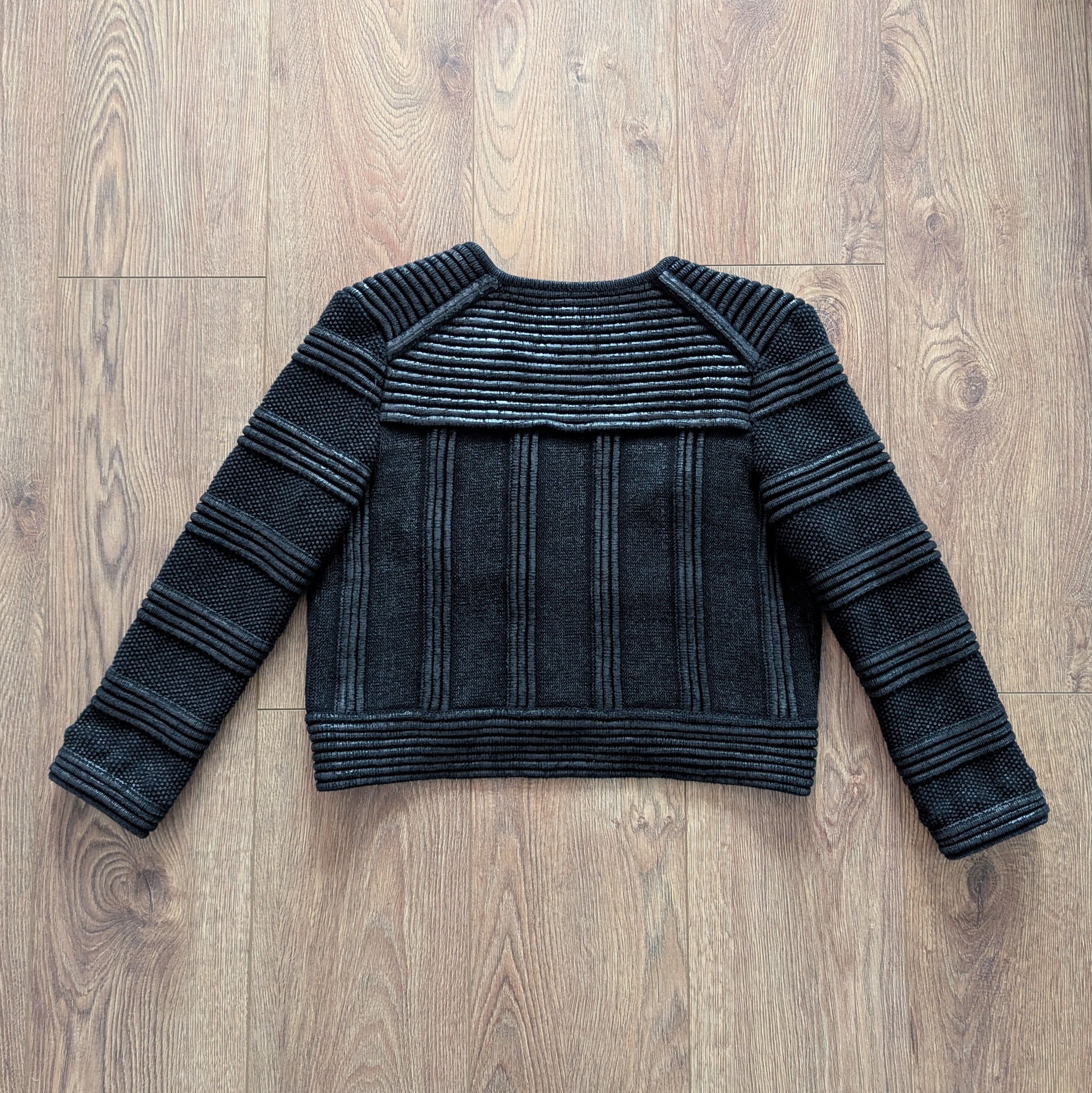 Isabel Marant ISABEL MARANT Black Textured Coated Cotton Knit Cardigan Size M / US 6-8 / IT 42-44 - 13 Thumbnail