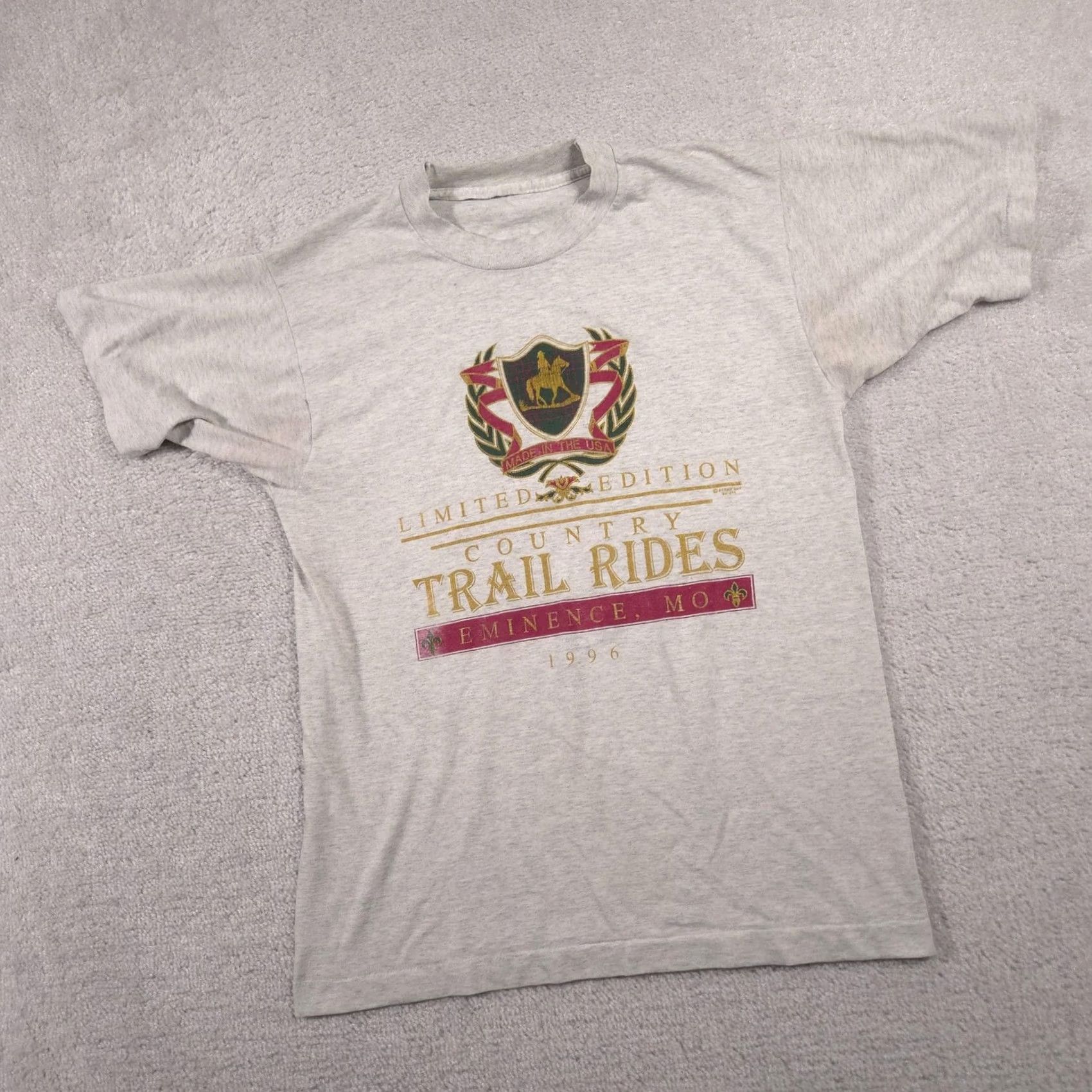 Vintage VINTAGE BYRNE Country Shirt Mens Large Gray Limited Edition 1996 USA 90s Horse Crew Neck Short Sleeve Graphic Print T-Shirt Size US L / EU 52-54 / 3 - 2 Thumbnail