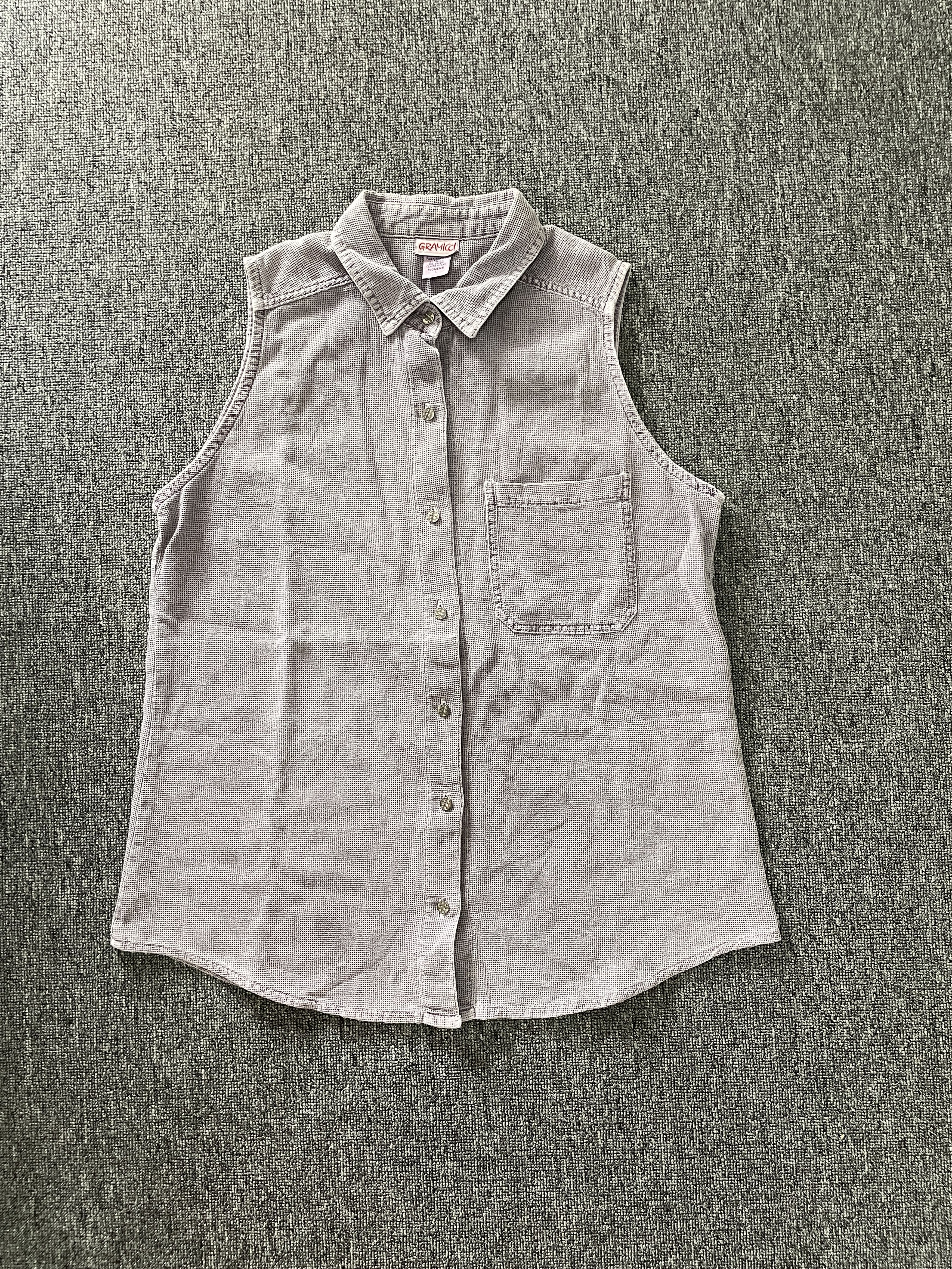 Gramicci Vintage 90s Gramicci Sleeveless Button Down Shirt Size L / US 10 / IT 46 - 1 Thumbnail