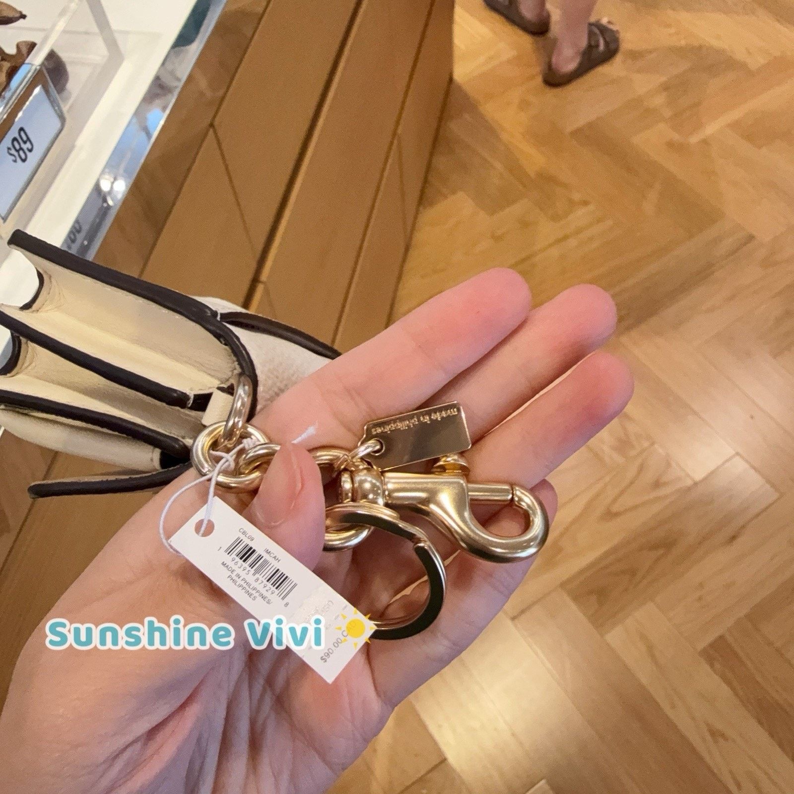 Coach NWT Coach Mini Klare Bag Charm Shell Gold/Chalk Multi CBL09 Size ONE SIZE - 3 Thumbnail