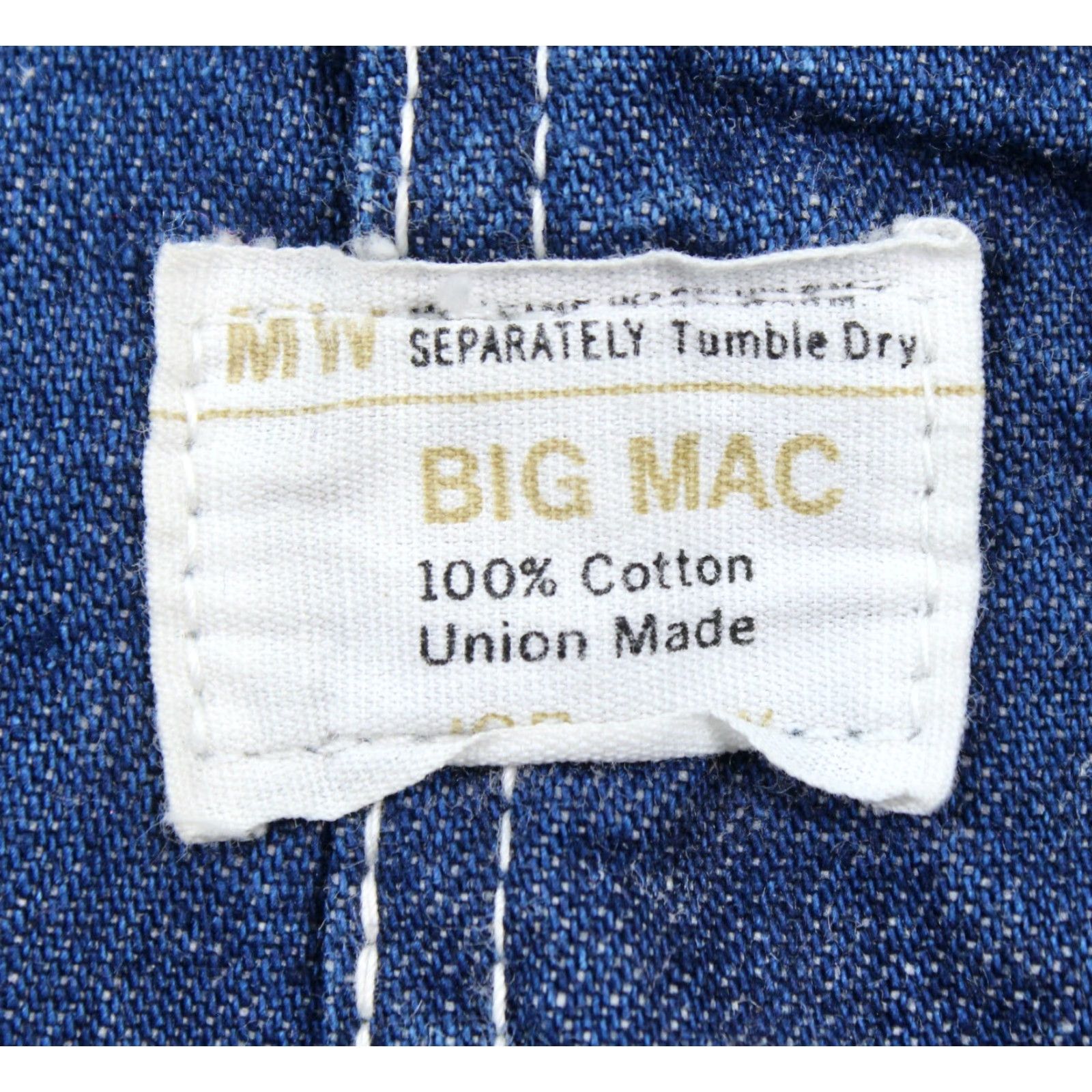 Vintage VINTAGE Big Mac Mens VTG 70s Blue Denim Overalls Sz L 1970s Square Bak 28 Inseam Size US 33 - 3 Thumbnail