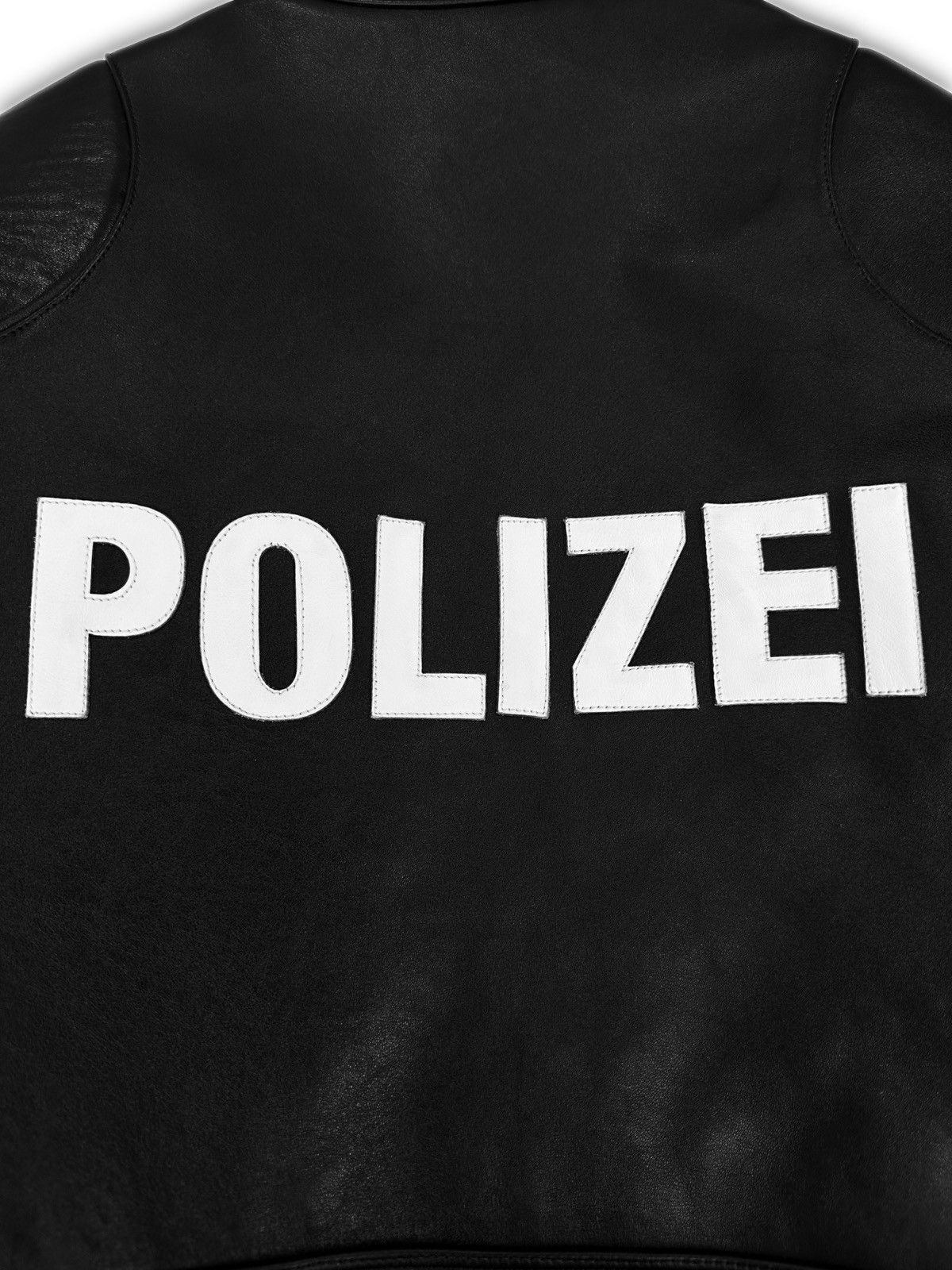 Vetements SS17 Vetements ‘Polizei’ Black Leather Moto Biker Jacket Size US XS / EU 42 / 0 - 2 Thumbnail