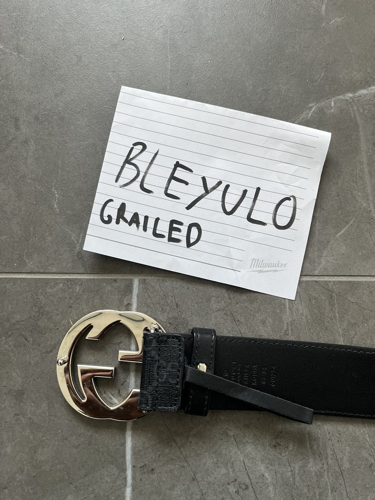 Gucci EMBOSS WITH INITIALS GG BELT WITH INTERLOCKING G BUCKLE Size 34 - 3 Thumbnail