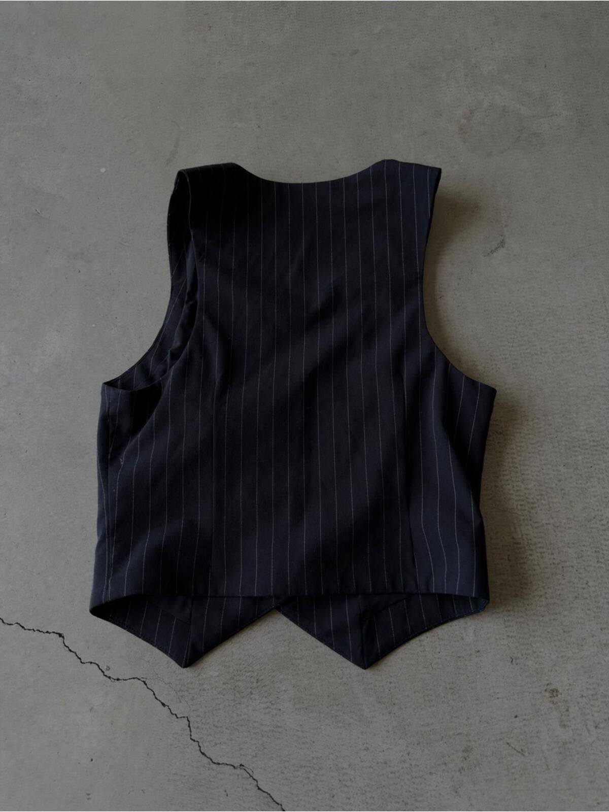 Leather Leith / Pinstripe Button Vest Top / Black XXS Size XXS / US 00 / IT 34 - 4 Thumbnail