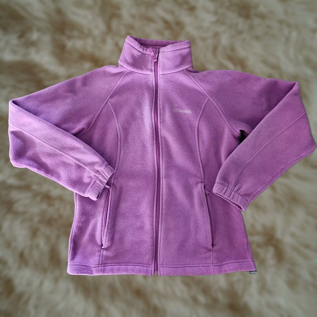 Vintage Columbia Jacket Womens Medium Purple Fleece Full Zip Casual Outdoor Hiking Size M / US 6-8 / IT 42-44 - 1 Thumbnail