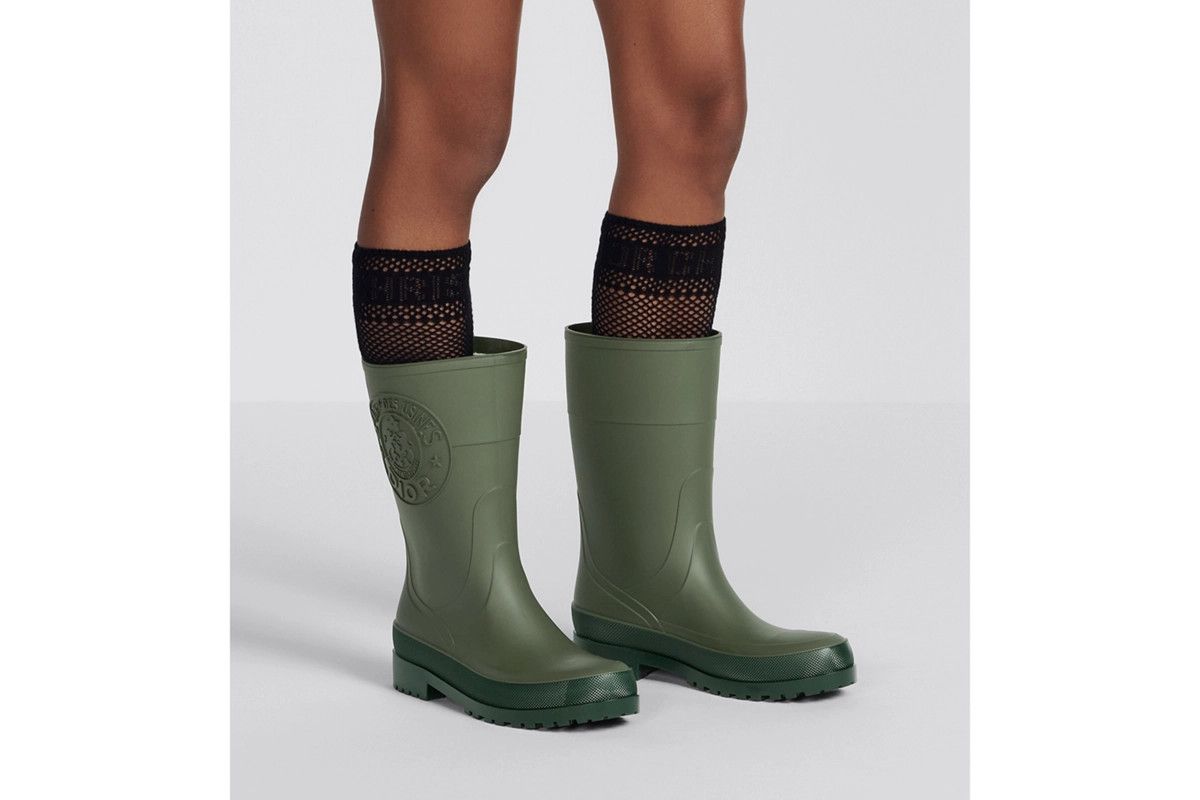 Dior o1bcso1str0225 Diorunion Rain Boot in Khaki Size US 5 / IT 35 - 5 Thumbnail