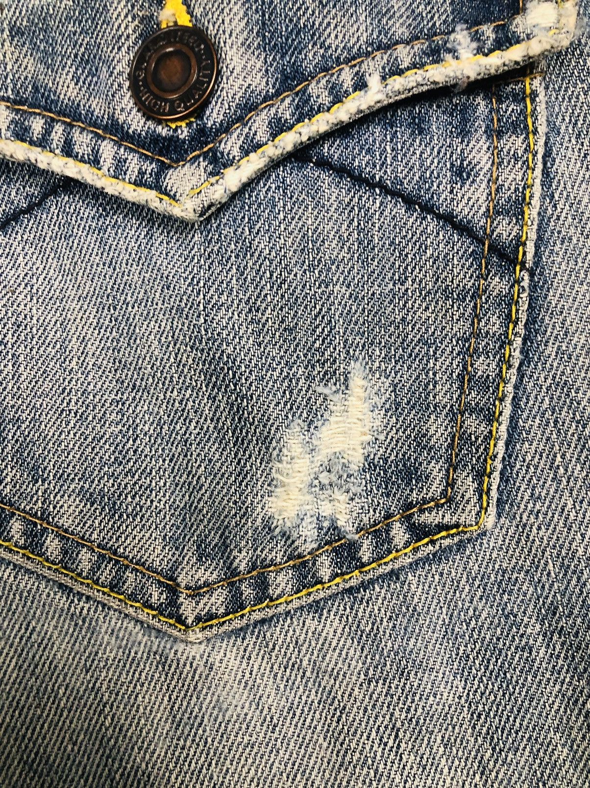 Le Grande Bleu (L.G.B.) Harvest Boom Y2K Ripped Flare Jeans (40) Size 28" / US 6 / IT 42 - 19 Thumbnail