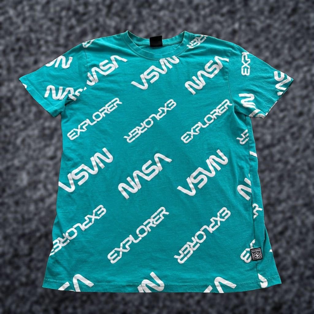 Southpole Nasa x Southpole Shirt Mens Large Blue Green AOP Explorer Short Sleeve Casual Size US L / EU 52-54 / 3 - 1 Thumbnail