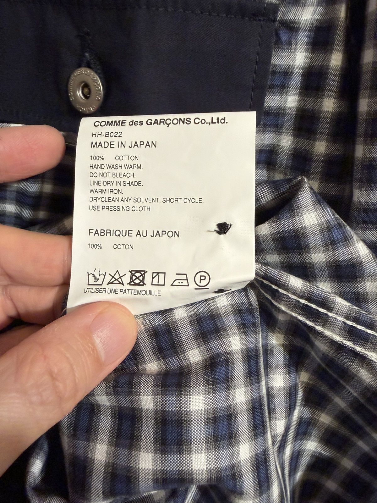Comme des Garcons Homme Comme des Garçons Homme Navy Checks Patchwork Shirt Size US M / EU 48-50 / 2 - 3 Thumbnail