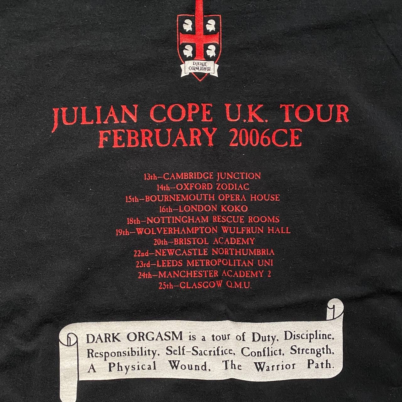 Band Tees VINTAGE Y2K JULIAN COPE DARK ORGASM RARE BAND T SHIRT 18 Size US XL / EU 56 / 4 - 6 Thumbnail