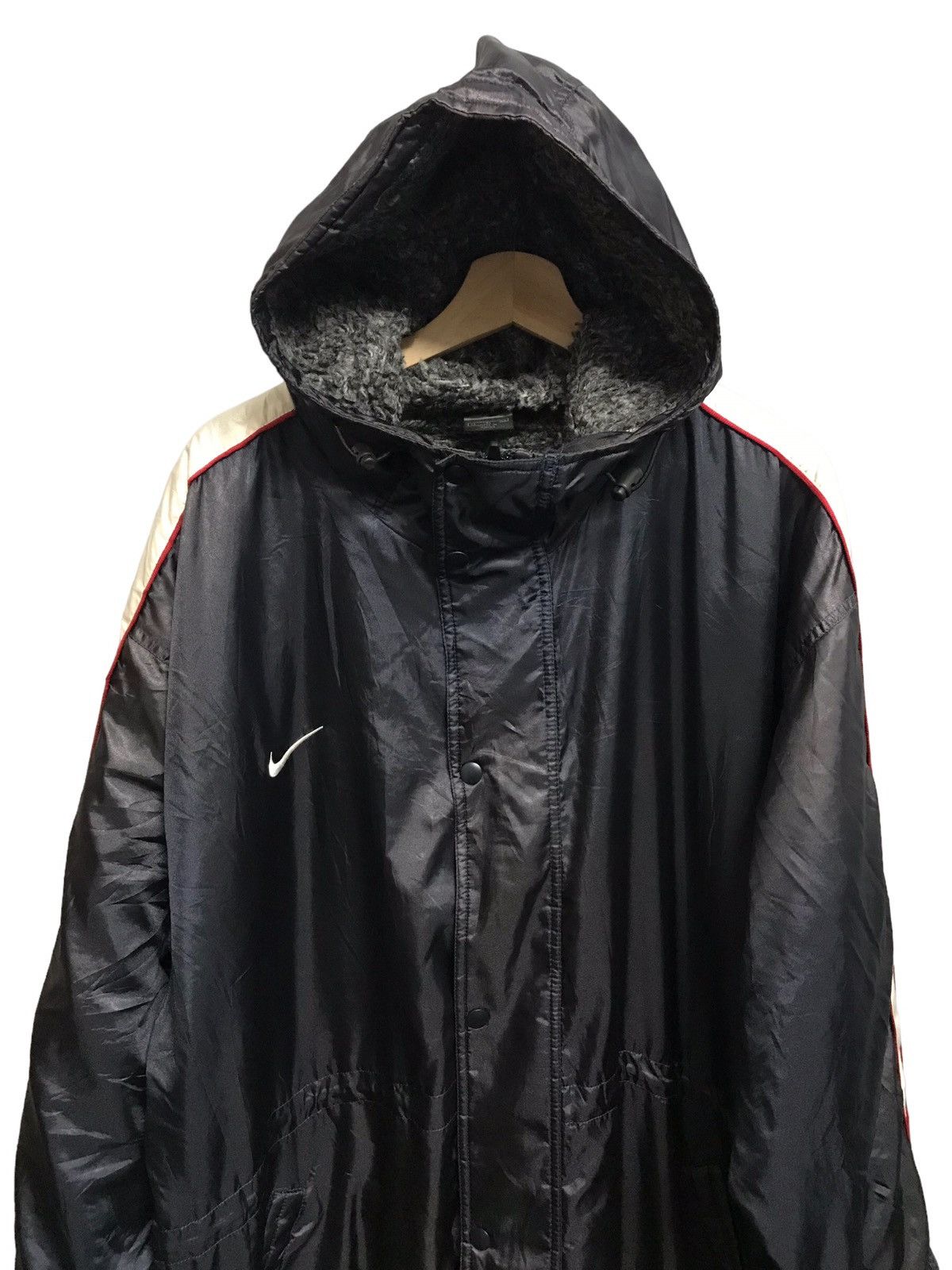 Nike × Vintage Vintage 90's Nike Long Coat/Jacket Nike Big Swoosh Logo Size US XL / EU 56 / 4 - 4 Thumbnail