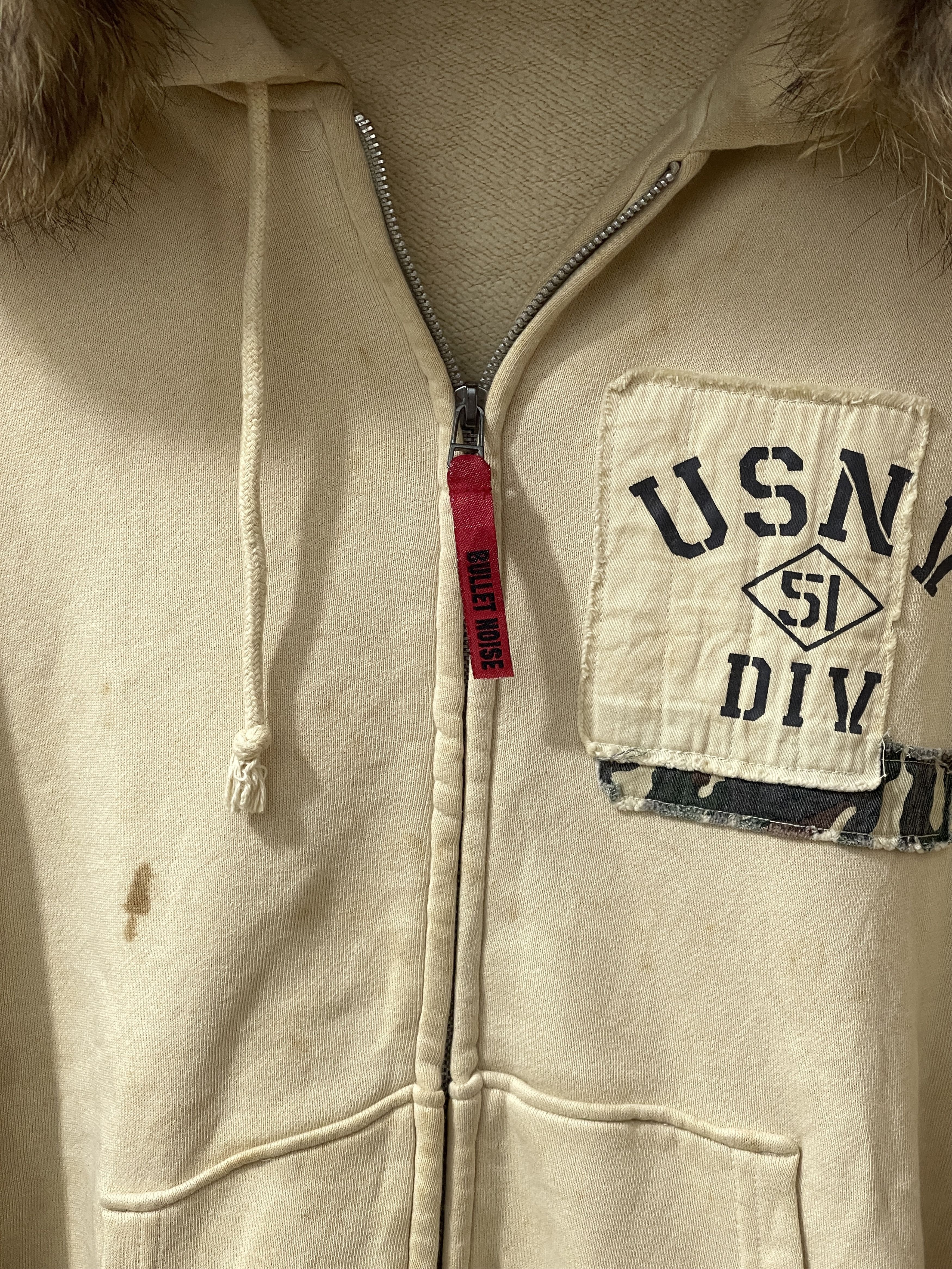 Japanese Brand 2000s Bullet Noise Thrashed Japan Archive Fur Vkei Hoodie Size US L / EU 52-54 / 3 - 4 Thumbnail