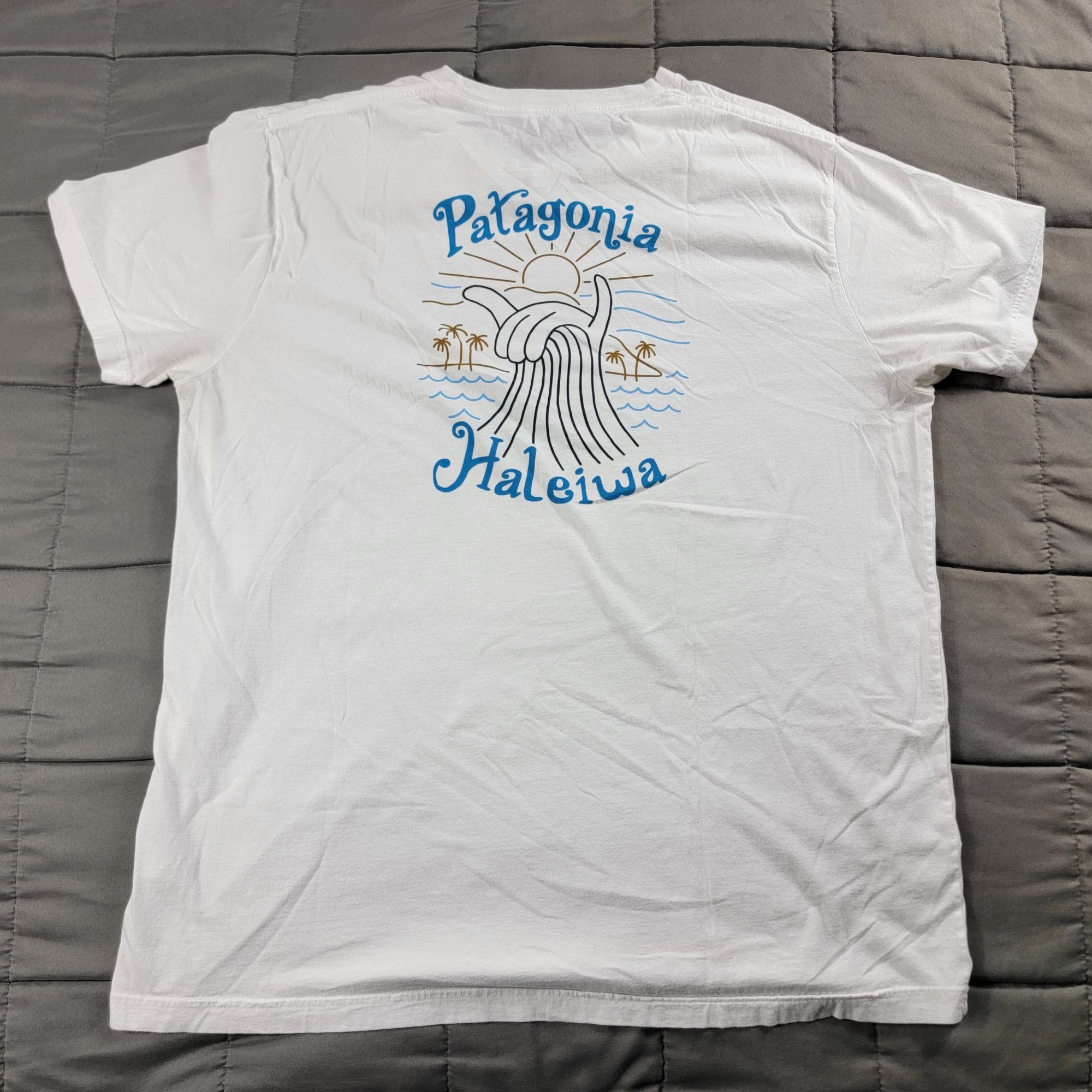 Patagonia Haleiwa Mens XL White Slim Fit Shirt Short Sleeve