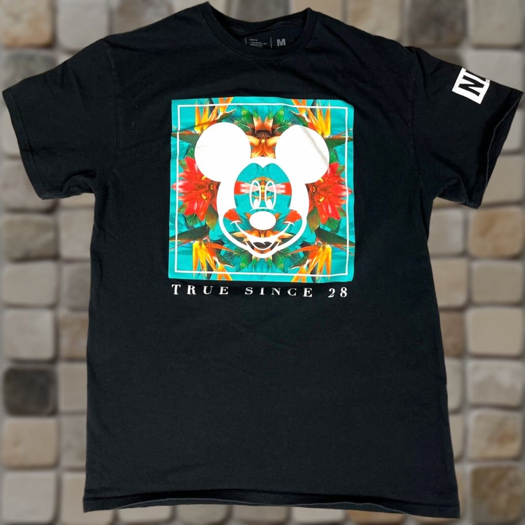 Disney Neff Mickey Mouse Unisex Adult T-Shirt M Black Cotton Crew Neck Graphic SS Short Sleeve Shirt Size US M / EU 48-50 / 2 - 1 Thumbnail