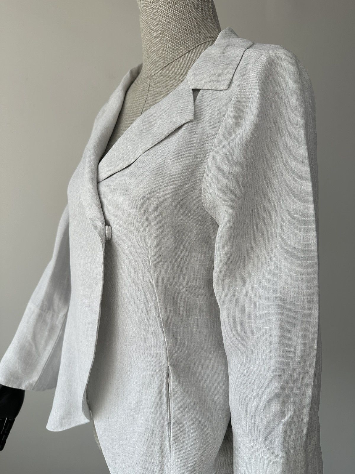 Annette Gortz ANNETTE GORTZ Avant Garde Asymmetrical Linen Blazer Jacket Size XS / US 0-2 / IT 36-38 - 12 Thumbnail