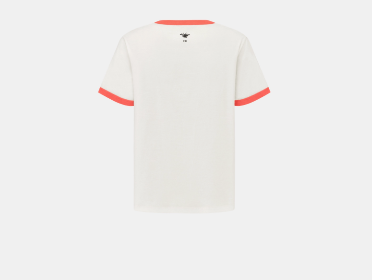 Dior o1w1db10925 443T27 Dioriviera T-Shirt in Ecru/Coral Size XS / US 0-2 / IT 36-38 - 2 Thumbnail