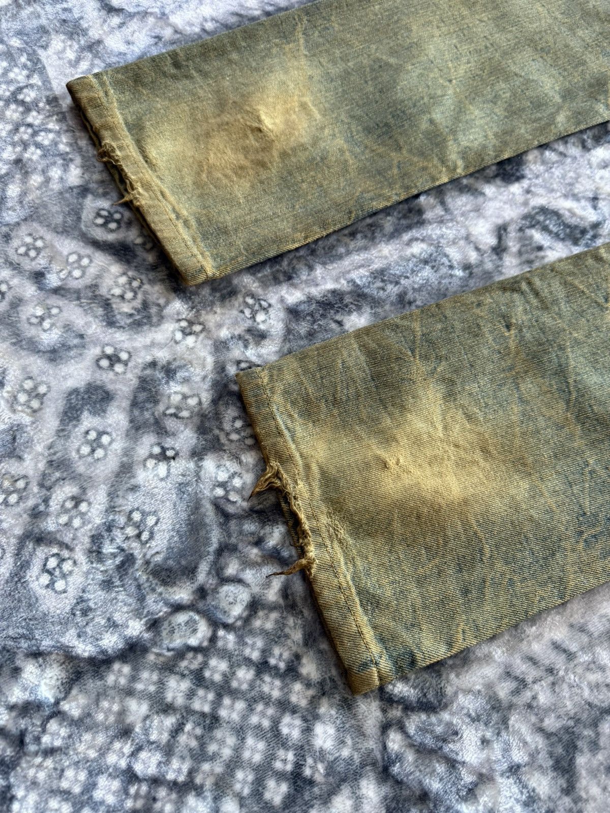 Le Grande Bleu (L.G.B.) 2000s Distressed Mud Wash Check plaid Patched Japanase Jeans Size US 29 - 16 Thumbnail