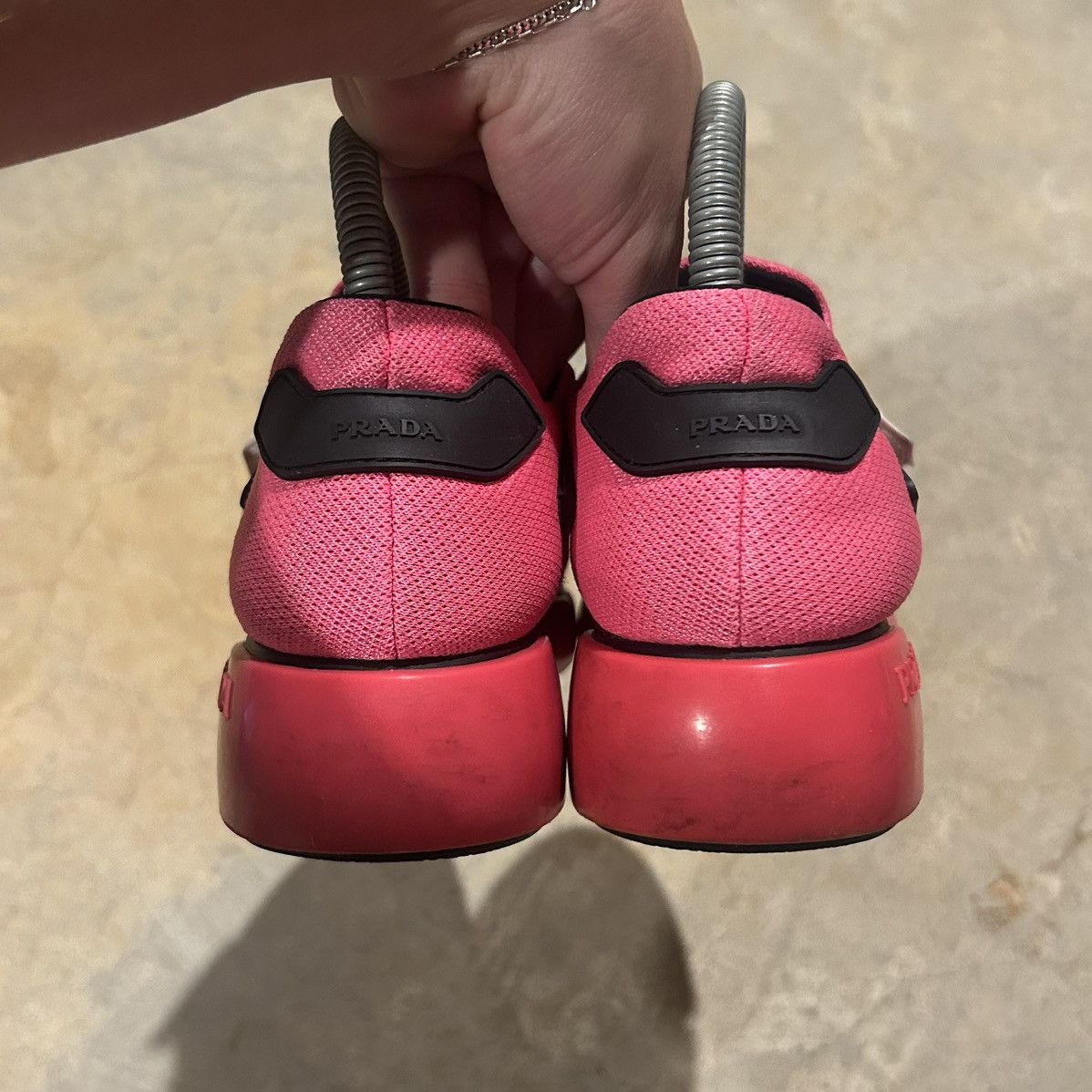 Prada Prada Cloudbust Knit Sneakers Fluorescent Pink US 5 Size US 5 / EU 37 - 6 Thumbnail