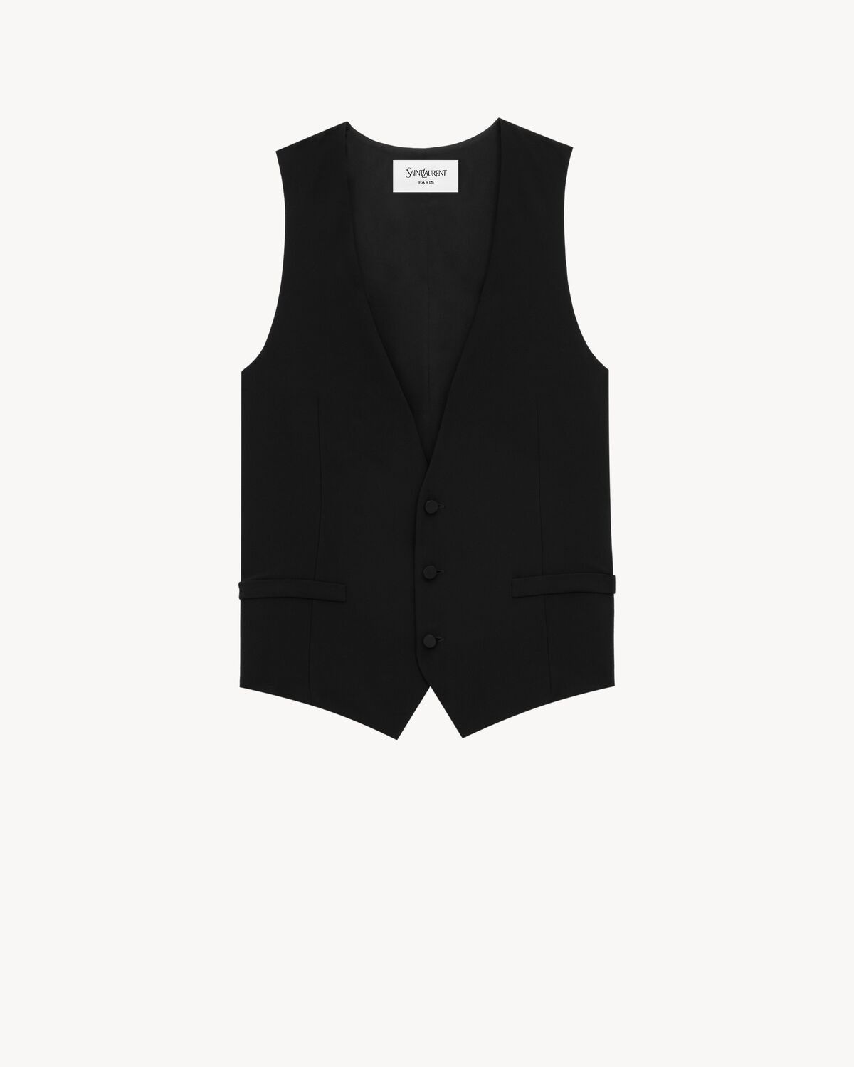 Saint Laurent Paris oc11z0126 819877 Vest in Silk Crepe Muslin in Black Size US S / EU 44-46 / 1 - 1 Thumbnail