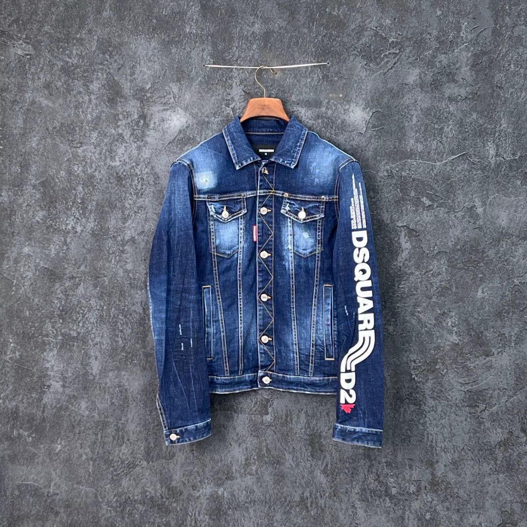 Dsquared2 Dsquared2 Denim Printed Red Light Jacket xl Men Size US XL / EU 56 / 4 - 1 Thumbnail