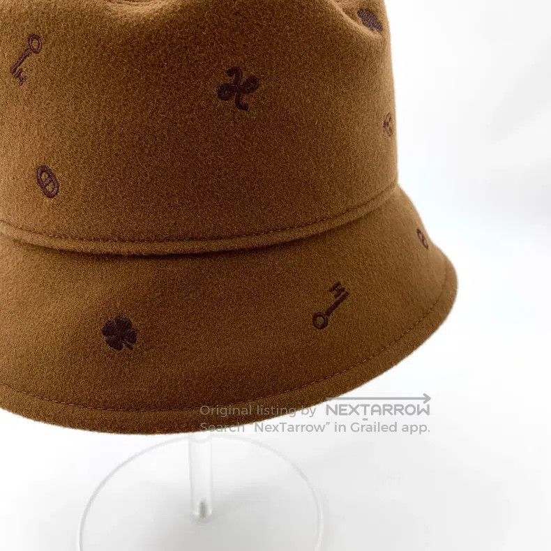 Hermes Hermes size 57 Brown Cashmere Embroidered Fisherman's Hat Size ONE SIZE - 5 Thumbnail