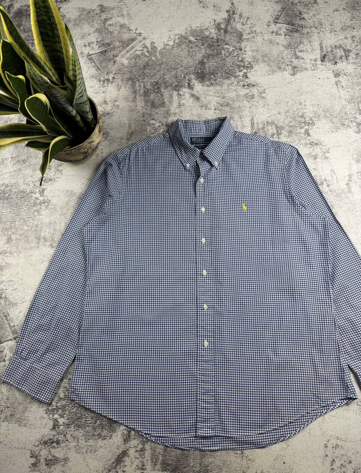 Polo Ralph Lauren Polo Ralph Lauren XL Checked Custom Button Blue Men’s Collar LongSleeve Shirt Size US XL / EU 56 / 4 - 4 Thumbnail
