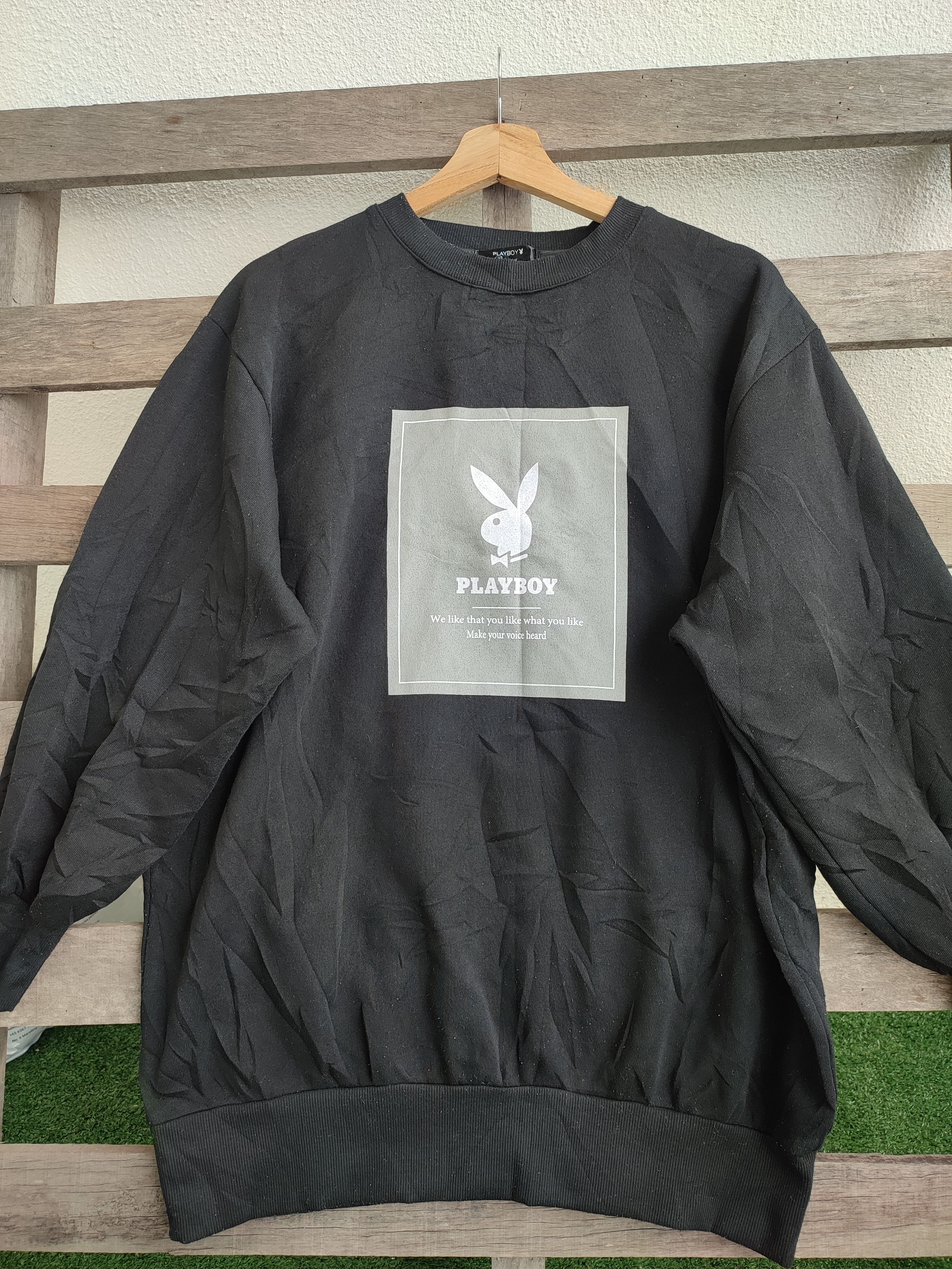 Playboy 💥Vintage 💥 Playboy Box Logo Sweatshirt Size US XL / EU 56 / 4 - 3 Thumbnail
