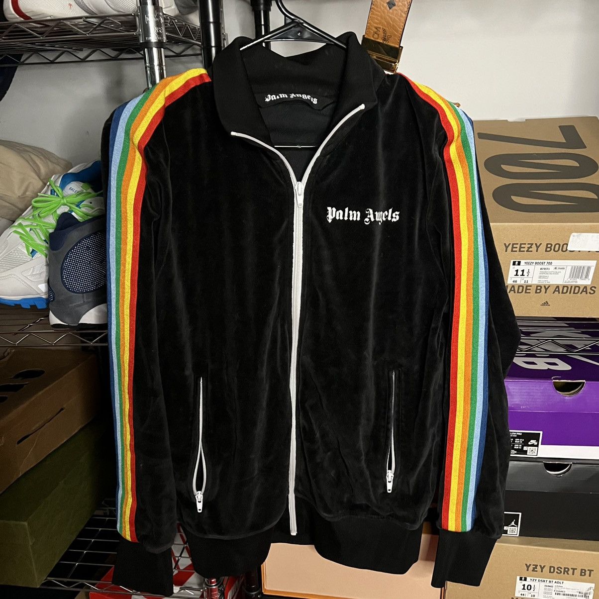 Palm Angels Rainbow Track Jacket Black