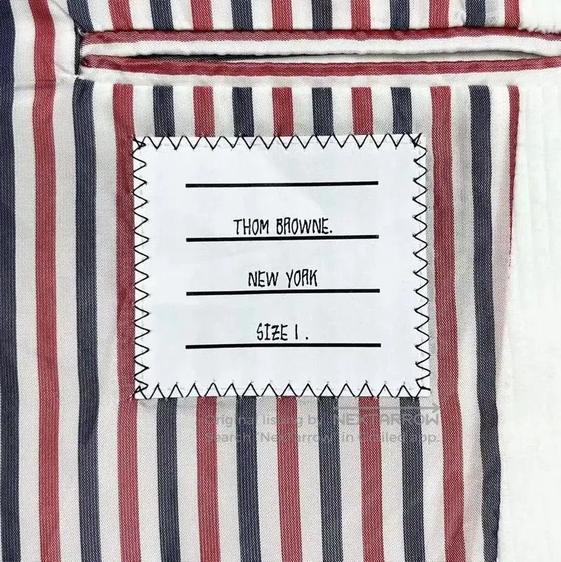 Thom Browne Thom Browne White Embroidered Logo Jacket . Size S / US 4 / IT 40 - 6 Thumbnail