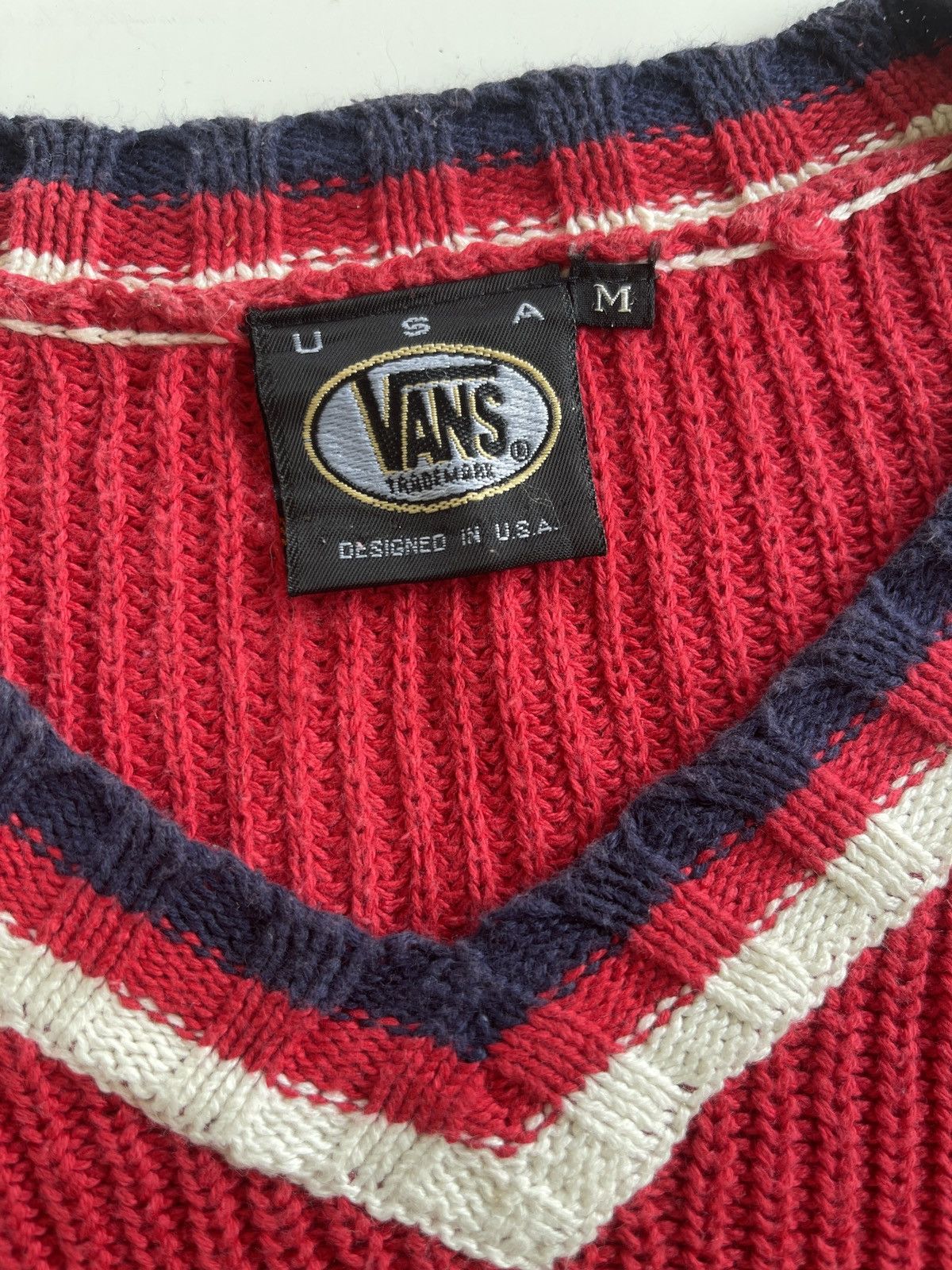 Vans Vintage Vans V-Neck Knit Shirt Oversize Size US M / EU 48-50 / 2 - 5 Thumbnail