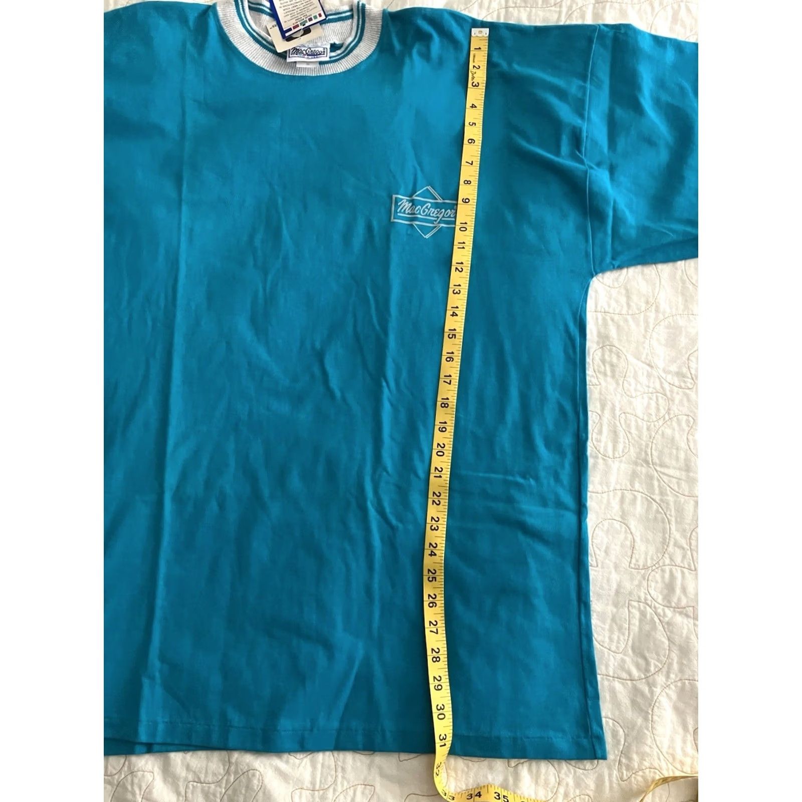 McGregor VINTAGE MacGregor Tee Teal 2XL 80s Short Sleeve Logo Crew Neck Men Shirt Size US XXL / EU 58 / 5 - 7 Thumbnail