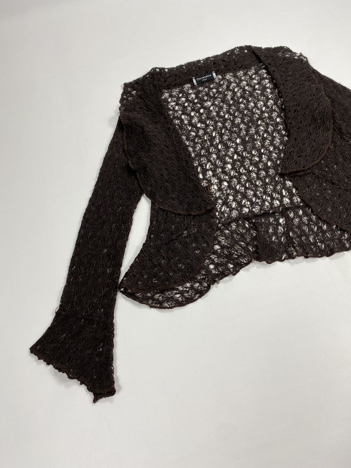 Vintage 🔥LASTDROP🔥 Y2K Web Knit Mesh Light Cardigan Made In France Size M / US 6-8 / IT 42-44 - 4 Thumbnail