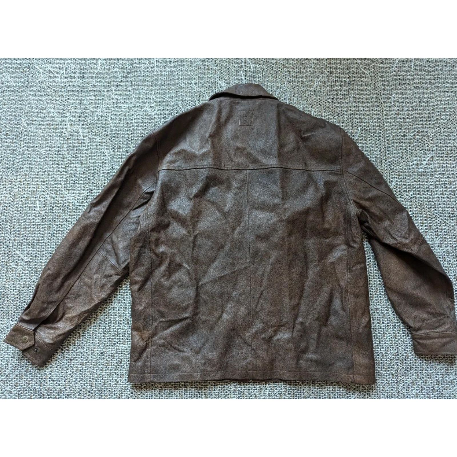 Van Heusen VINTAGE BROWNING leather jacket Parka Mens S Brown Suede Leather Coat Musket Pattern Solid 40-42 Chest Snap Zip Loose Fit Decade Vintage Size US S / EU 44-46 / 1 - 2 Thumbnail