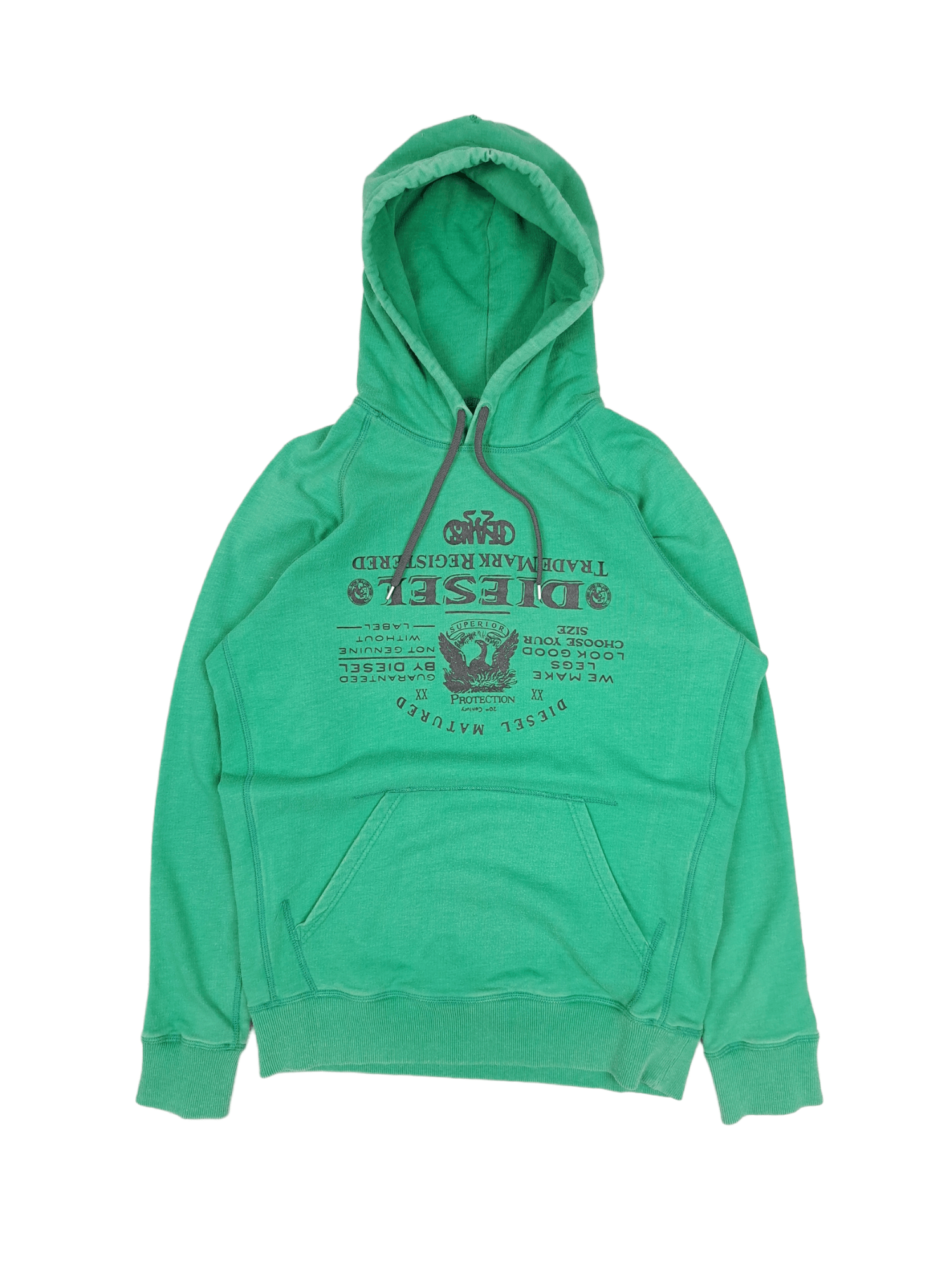 Diesel × Vintage 💎 Vintage Diesel Spell out Logo Green Hoodie Size L Size US M / EU 48-50 / 2 - 1 Thumbnail
