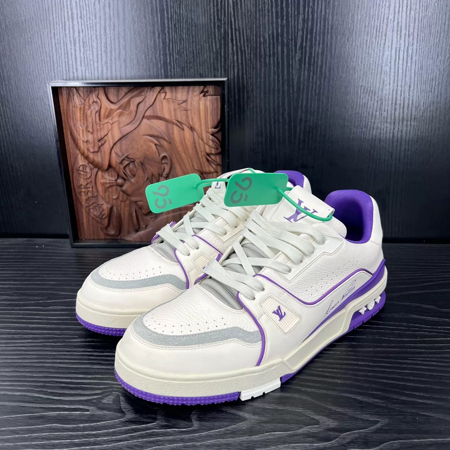 Louis Vuitton LV Trainers White Purple US 7 Mint Size US 8 / EU 41 - 1 Thumbnail