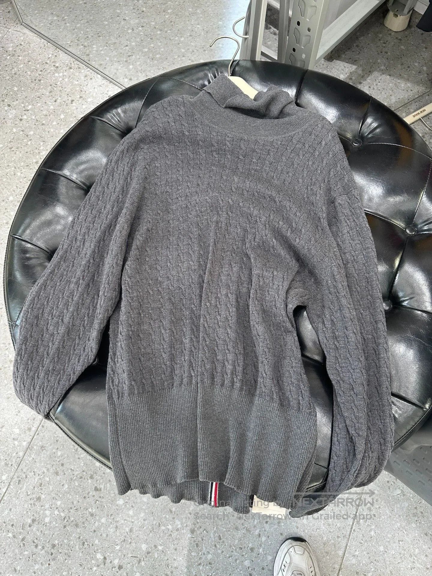 Thom Browne High Neck Stripe Wool Sweater.