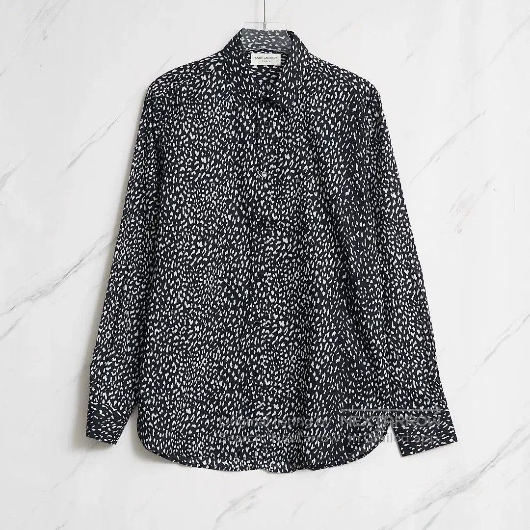 Saint Laurent Paris Saint Laurent Polka Dot Long-Sleeve Shirt. Size US XXS / EU 40 - 1 Thumbnail