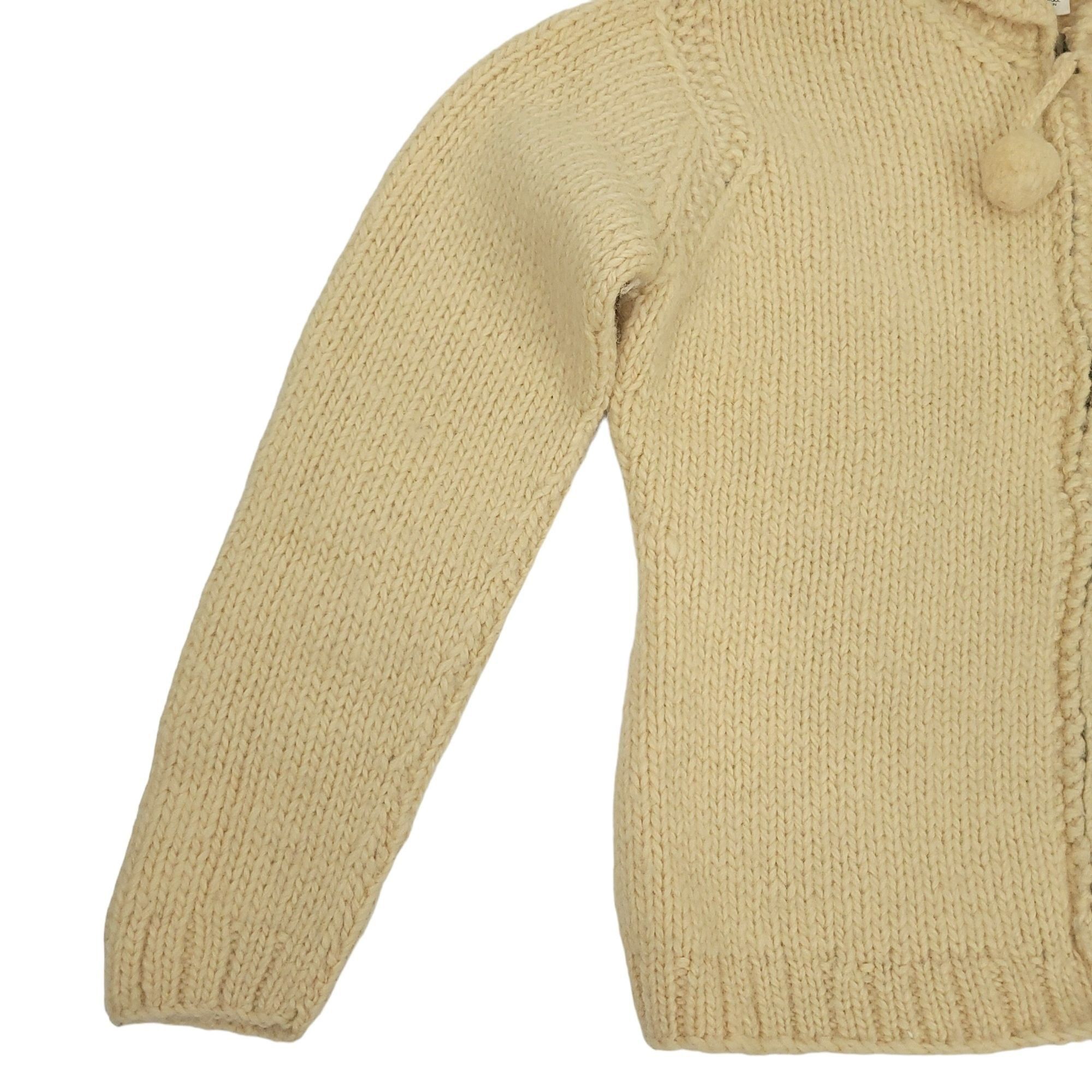 J.Crew J.Crew Full Zip Sweater Womens S Cream Knit Wool Pom Pom Size S / US 4 / IT 40 - 7 Thumbnail