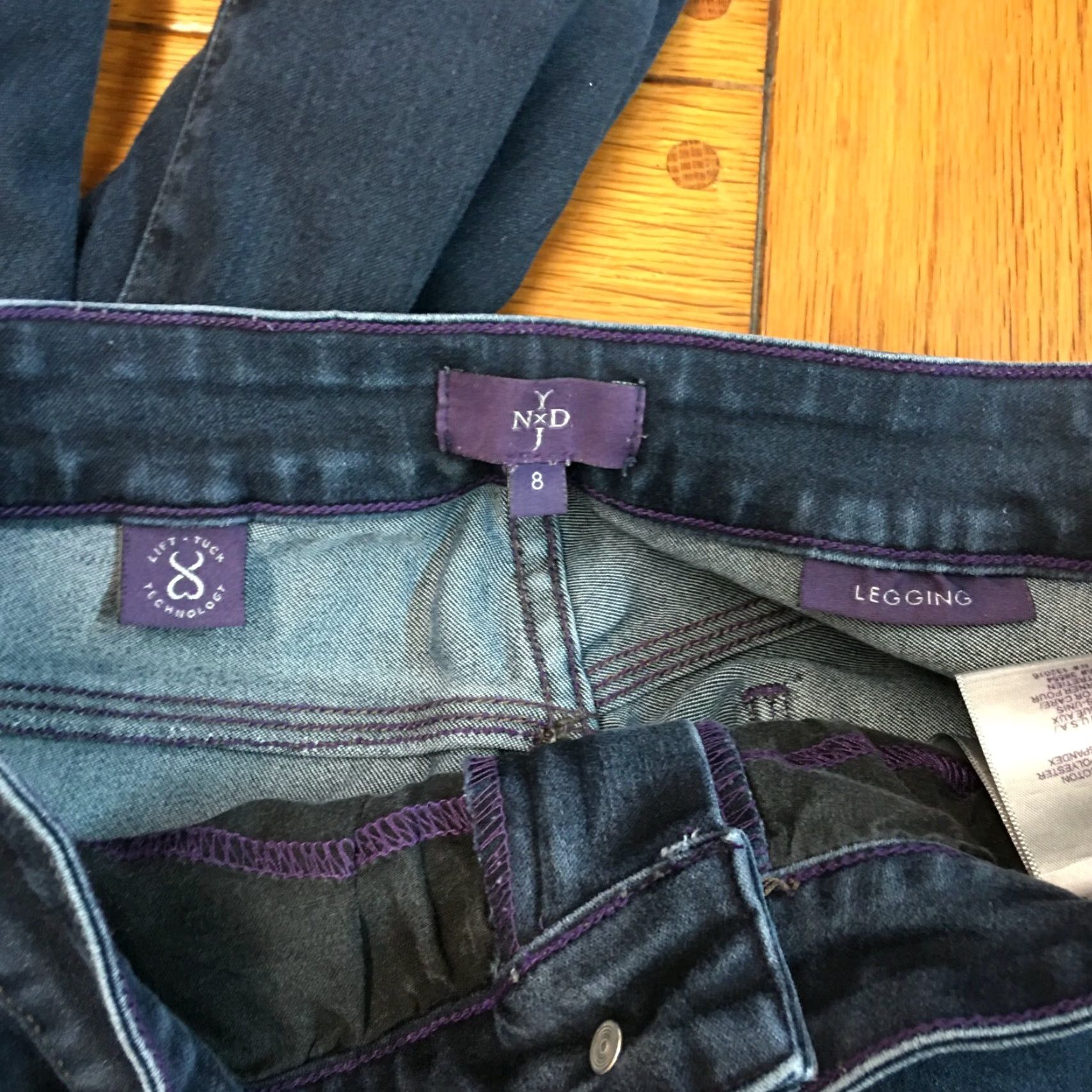 NYDJ NYDJ Women's Denim Jeans Leggings Dark Blue Size 8 30X31 Mid Rise 5-Pocket Cotton Spandex Style Leggings Size 30" / US 8 / IT 44 - 2 Thumbnail