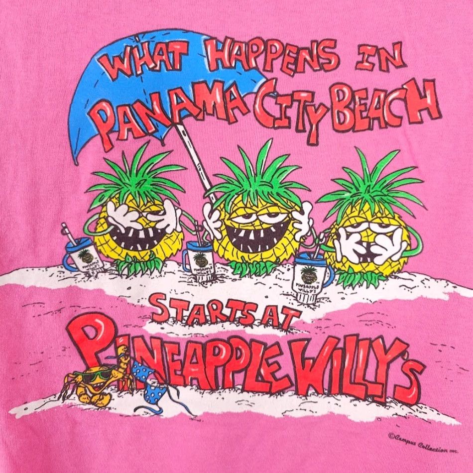 Vintage Pineapple Willys T Shirt Mens Size Medium Pink Florida Panama City Beach Beach Vacation Souvenir Shirt Mens Size US M / EU 48-50 / 2 - 5 Thumbnail