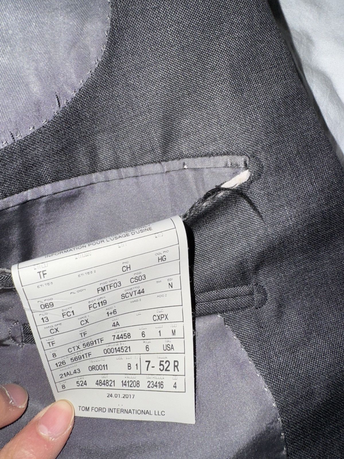 Tom Ford TOM FORD SUIT JACKET GREY Size 42R - 5 Thumbnail