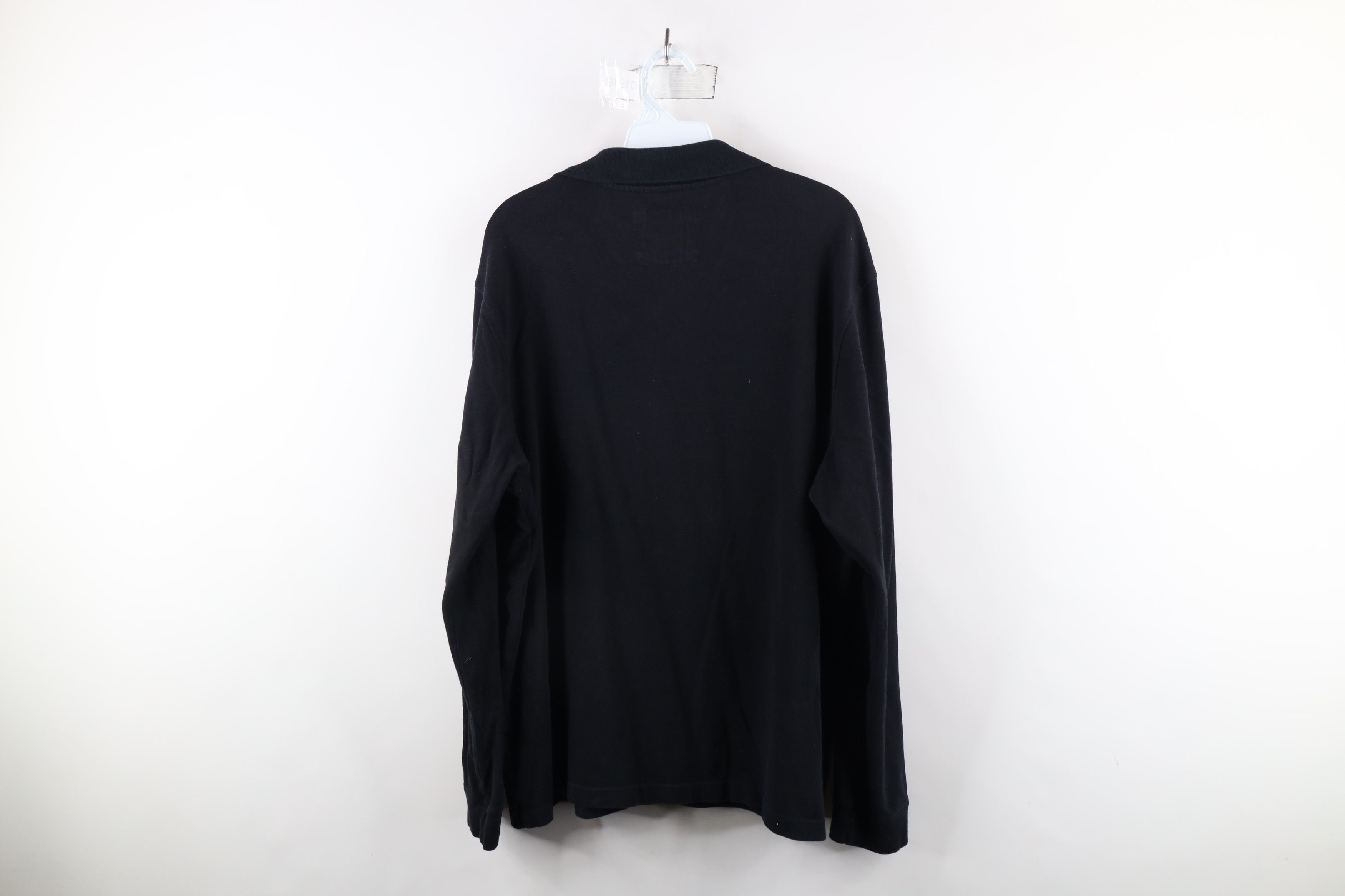 Vintage Vintage 90s Streetwear Blank Long Sleeve Polo Shirt Black Size US L / EU 52-54 / 3 - 10 Thumbnail