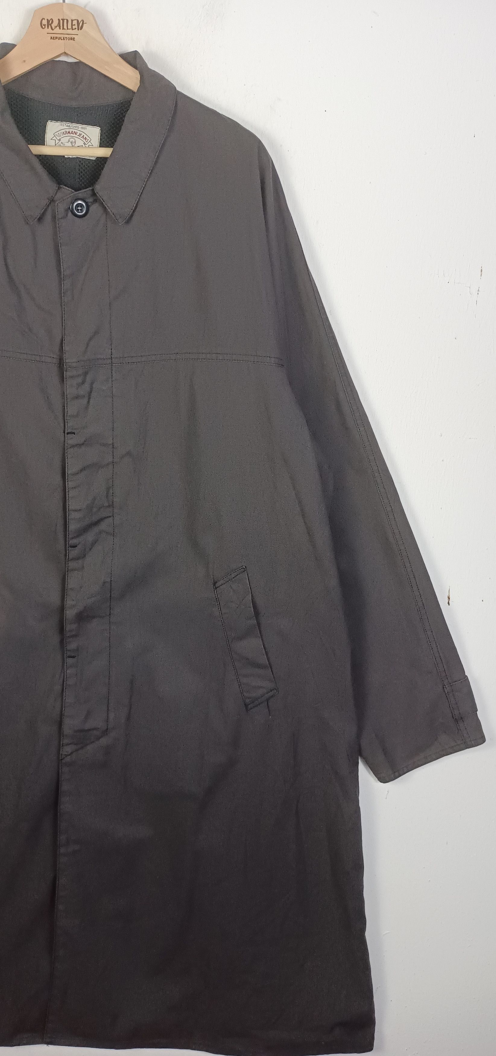Giorgio Armani 🇮🇹Simin I Armani Jeans Trench Coat Men Jacket Size US L / EU 52-54 / 3 - 3 Thumbnail