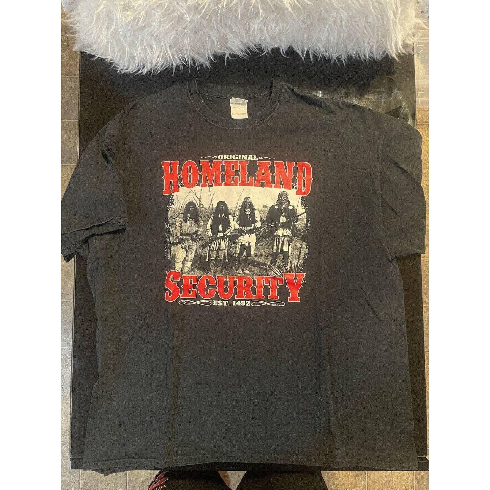 Gildan The Original Homeland Security T Shirt Short Sleeve Native Size US XXL / EU 58 / 5 - 1 Thumbnail